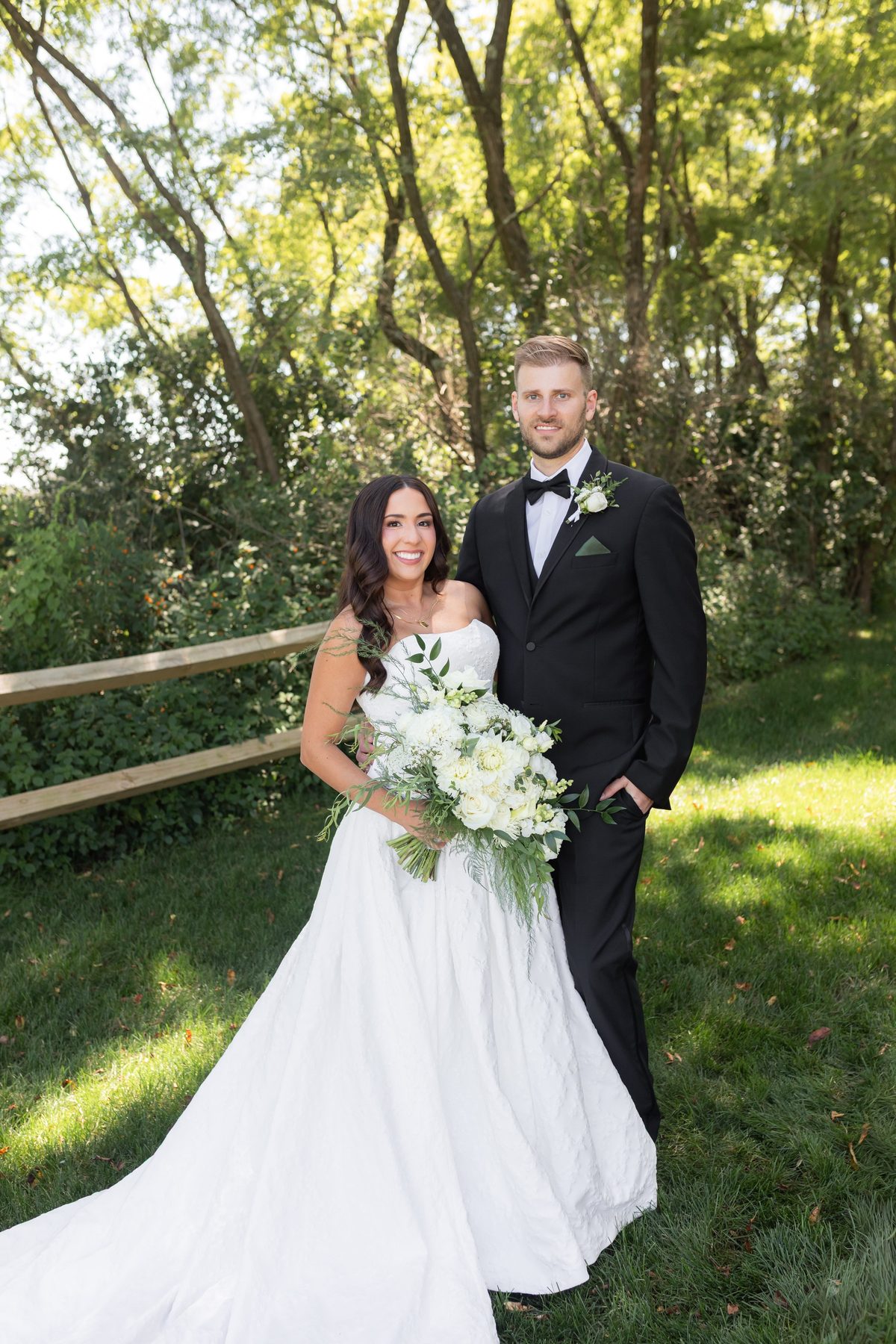 Bride and groom portrait in a garden — GISS Beauty wedding makeup