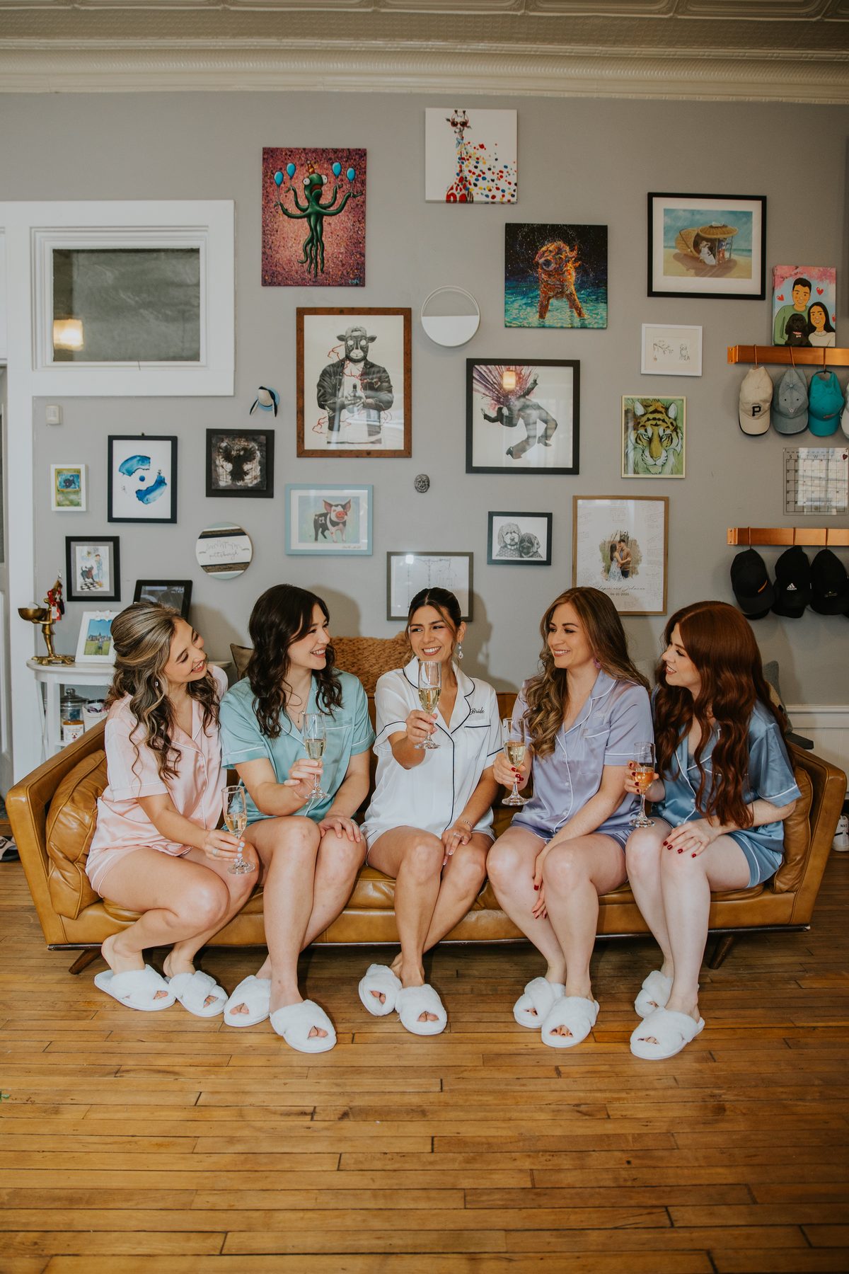 Bridal party getting ready together — bridesmaids makeup by GISS Beauty